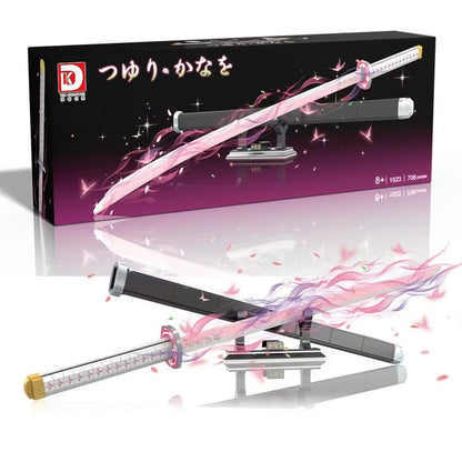 14 Types Creative Animation Demon Slayer Samurai Sword Building Blocks Anime Weapon Model Bricks Set Collection Toys for Kids
