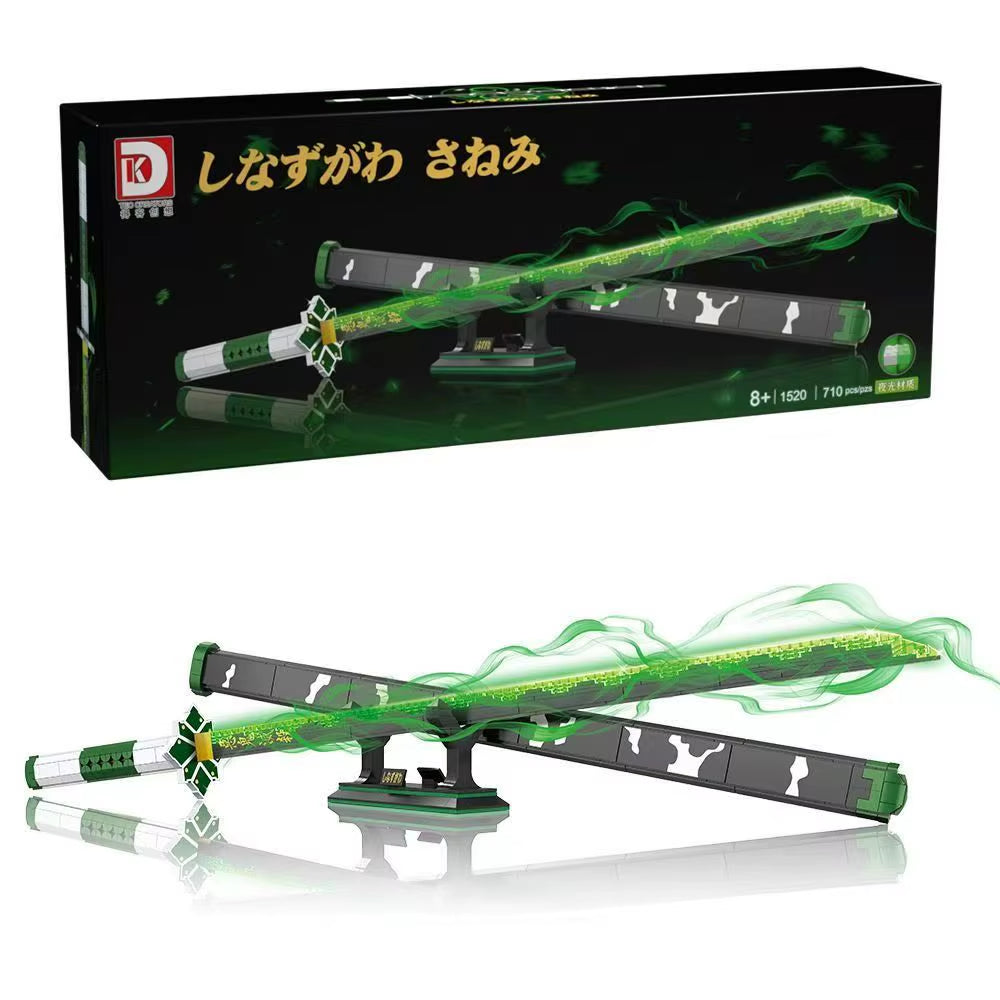 14 Types Creative Animation Demon Slayer Samurai Sword Building Blocks Anime Weapon Model Bricks Set Collection Toys for Kids