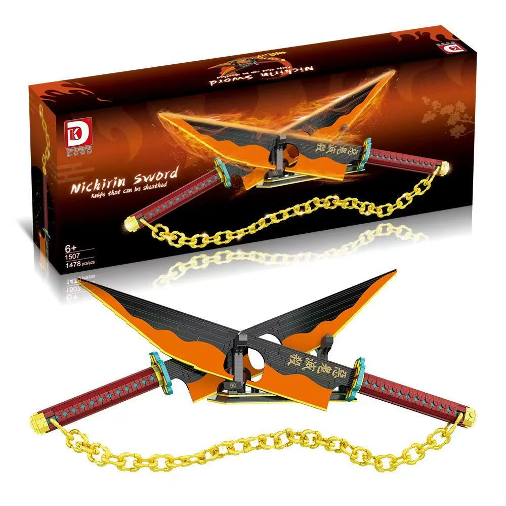 14 Types Creative Animation Demon Slayer Samurai Sword Building Blocks Anime Weapon Model Bricks Set Collection Toys for Kids