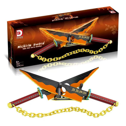 14 Types Creative Animation Demon Slayer Samurai Sword Building Blocks Anime Weapon Model Bricks Set Collection Toys for Kids