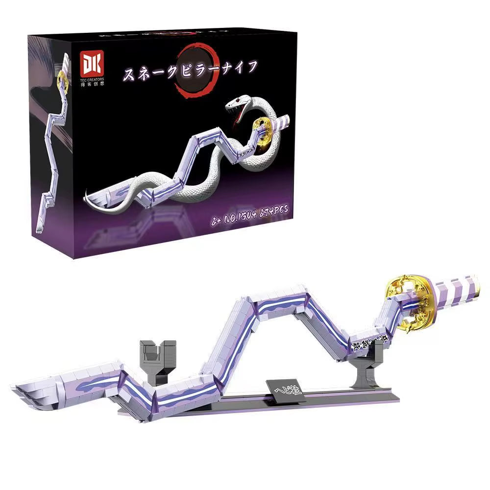 14 Types Creative Animation Demon Slayer Samurai Sword Building Blocks Anime Weapon Model Bricks Set Collection Toys for Kids