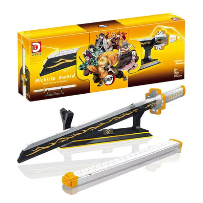14 Types Creative Animation Demon Slayer Samurai Sword Building Blocks Anime Weapon Model Bricks Set Collection Toys for Kids