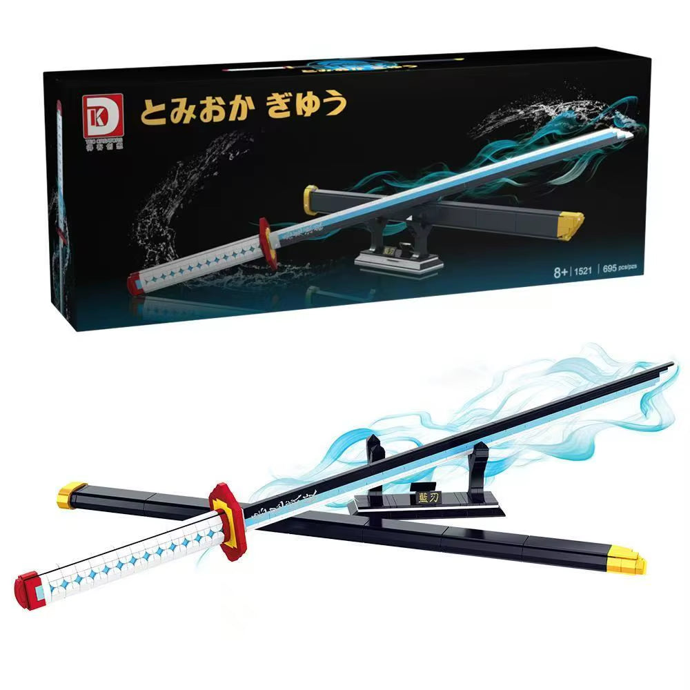 14 Types Creative Animation Demon Slayer Samurai Sword Building Blocks Anime Weapon Model Bricks Set Collection Toys for Kids