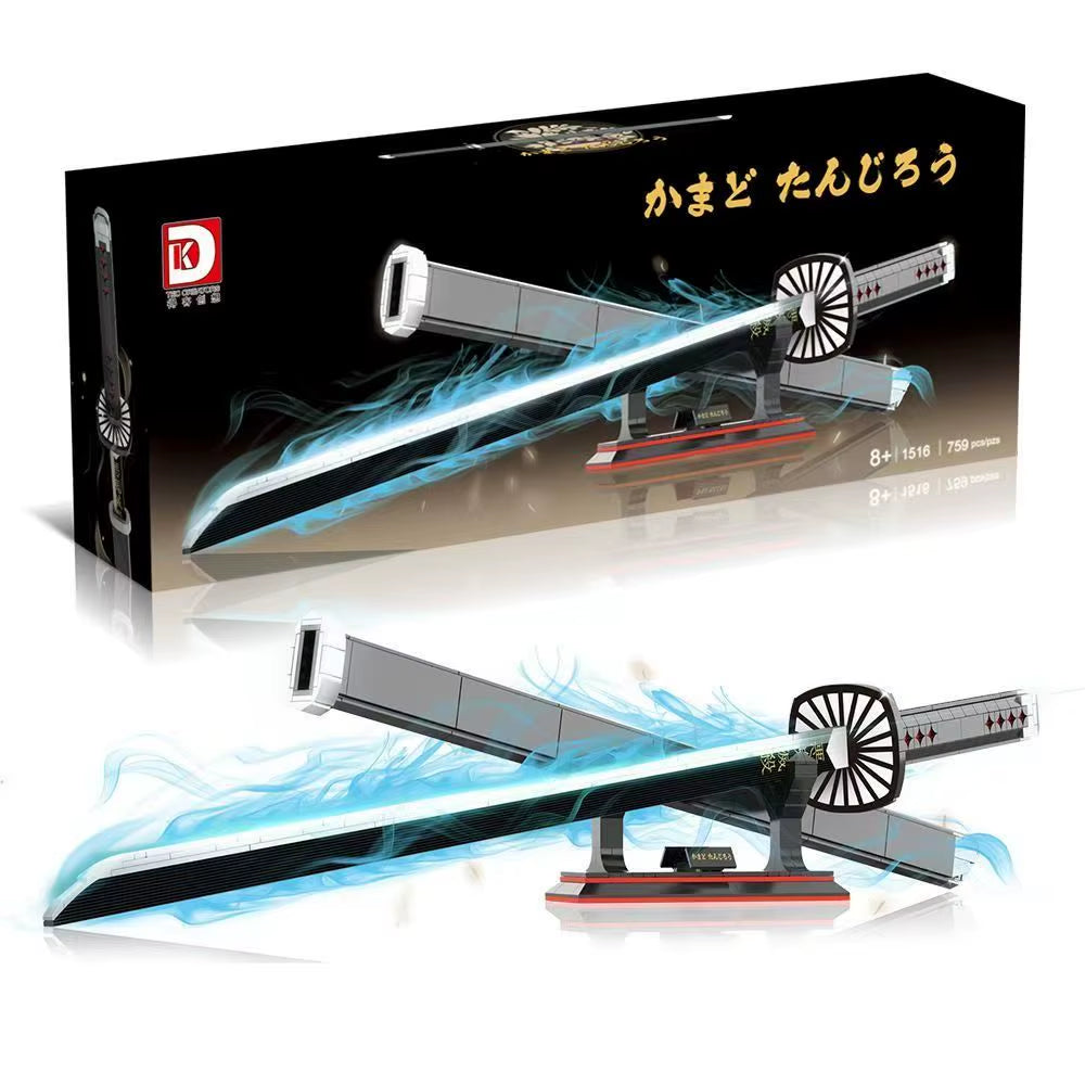 14 Types Creative Animation Demon Slayer Samurai Sword Building Blocks Anime Weapon Model Bricks Set Collection Toys for Kids