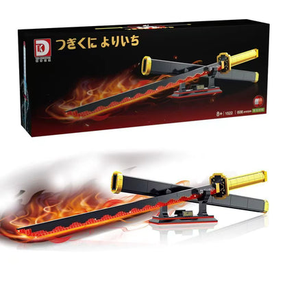 14 Types Creative Animation Demon Slayer Samurai Sword Building Blocks Anime Weapon Model Bricks Set Collection Toys for Kids