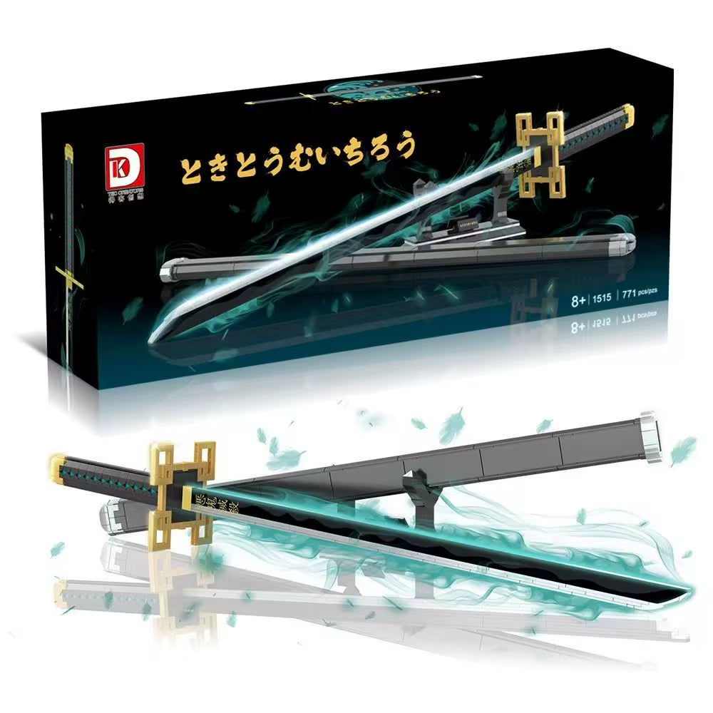 14 Types Creative Animation Demon Slayer Samurai Sword Building Blocks Anime Weapon Model Bricks Set Collection Toys for Kids